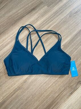 CUPSHE Dark Teal Strappy Bralette Swim Top